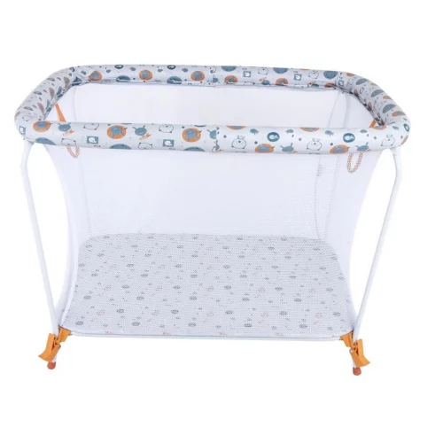 Whoop Cercado Cinza para Recreação, Travamento Automático, 4 Travas Laterais de Segurança, Bordas Acolchoadas, Fundo com Espuma Macia, PVC, 6 Meses a 14 kg