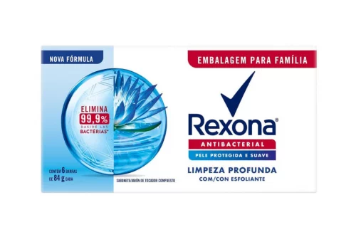 3 pack Sabonete em Barra Rexona Limpeza Profunda 84G 6 un.