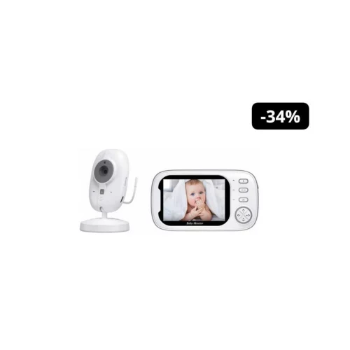 Babá Eletrônica Sem Fio Taktark Vb603 Visão Noturna Com Câmera Voltagem -branco