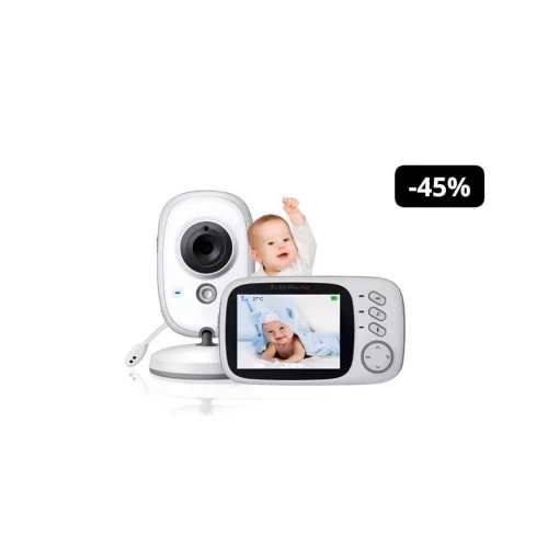 Babá Eletrônica Vb603 Sem Fio Vlx Com Câmera Voltagem Branco Camera Monitor Visão Noturna Automática Baby