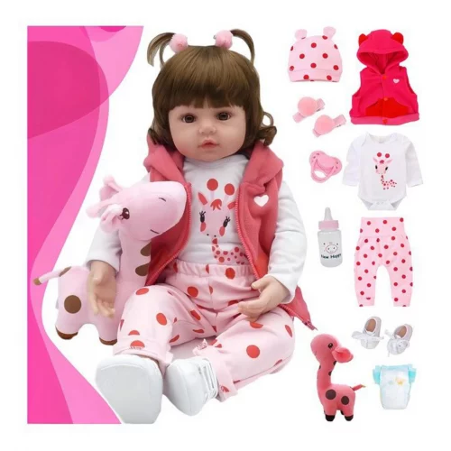 Bebe Reborn Boneca Silicone Realista 48 Cm