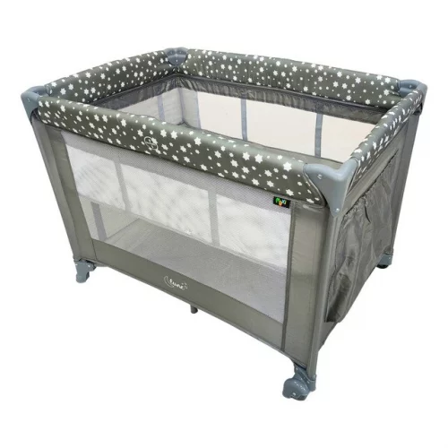 🛍️Berço Portátil Infantil Cercado Desmontável Lune Maxi Baby - Cinza