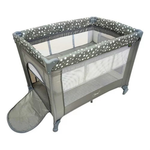 🛍️Berço Portátil Infantil Cercado Desmontável Lune Maxi Baby - Cinza