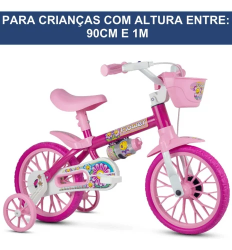Bicicleta Infantil Com Rodinhas de Apoio Aro 12, Nathor