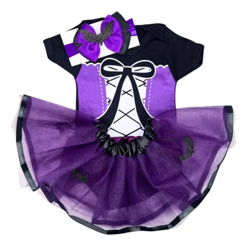 Body Halloween Bruxinha Roxa