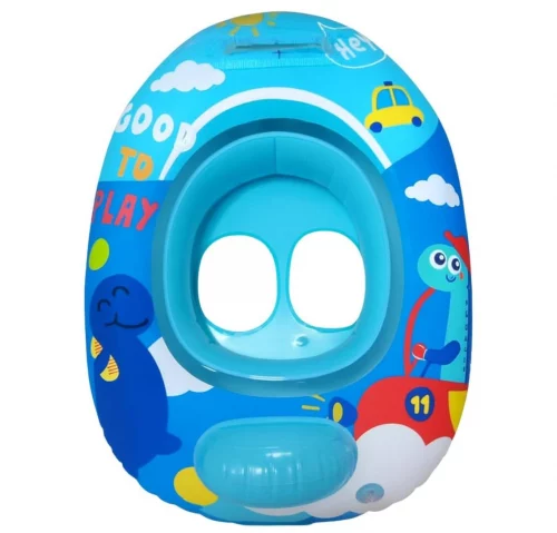 Boia Inflável Infantil com Assento – Modelos Animais, Carros, Unicórnio, Tubarão e Muito Mais – Brinquedo de Piscina e Praia para Crianças (Boia Inflável Menino Azul)