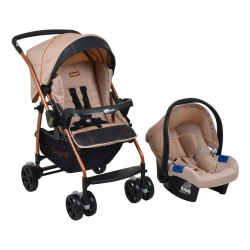 🛍️Burigotto Carrinho De Bebê Com Bebê Conforto Rio K, Mon Amour