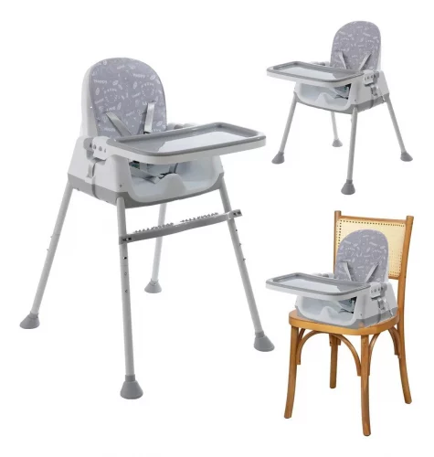 > Cadeira De Alimentação Bebê Portátil Zest Maxi Baby - Cinza