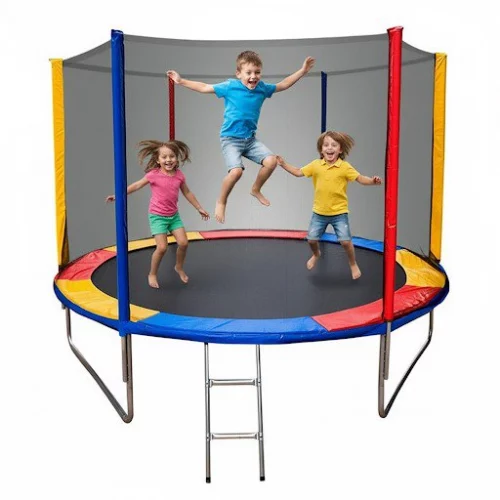 🛍️Cama Elastica Grande Pula Pula 3,05m Com Rede De Proteçao Com Ziper De Seguranca Lona Preta Festas Kroys Brinquedos 250 Kg
