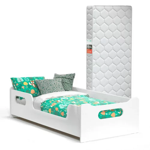Cama Infantil Encanto Com Grades Laterais em MDF e Com Colchão