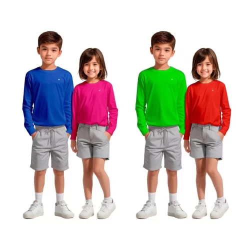 Camisa Térmica Proteção Solar Uv (Tam 2 ao 12) várias opções de cores