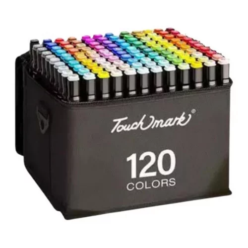 - Canetas Permanentes 120 Cores Vibrantes Ponta Dupla C/ Bolsa Fast Plug