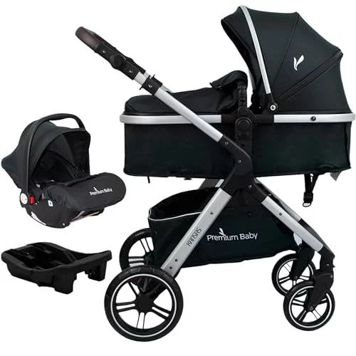 Carrinho Travel System Kansas + Base Silver/Preto