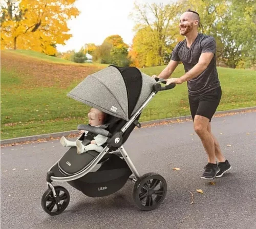 Carrinho Três Rodas Jogger Sway Cinza E Preto Litet
