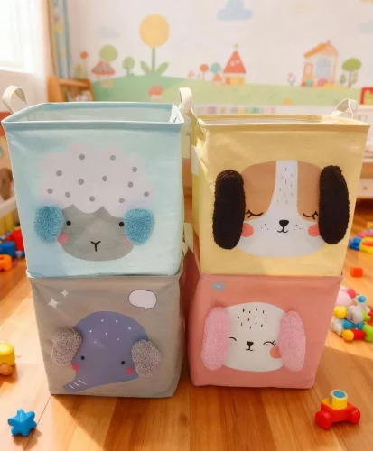 Cesto Dobrável Infantil Organizador Multiuso Animal