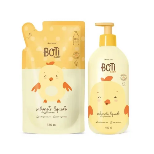 Combo Boti Baby: Sabonete Líquido de Glicerina 400ml + Refil 350ml