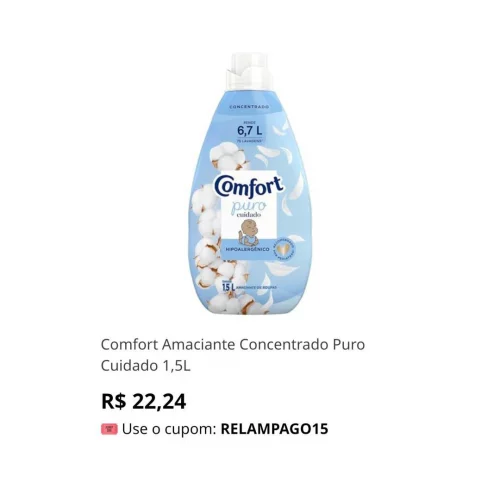 Comfort Amaciante Concentrado Puro Cuidado 1,5L