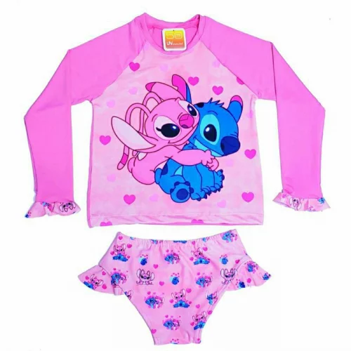 🛍️Conjunto Uv Proteção Solar Blusa Biquíni Praia Piscina Menina