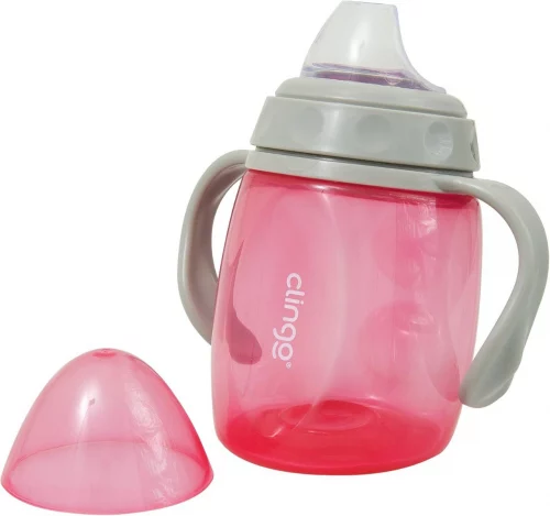 😍 Copo Com Alças E Bico Em Silicone Colors Rosa, Clingo, Rosa