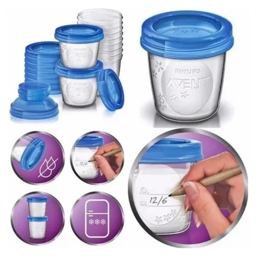 Copos para Armazenamento de Leite Materno Philips Avent 10 peças Transparente 180 ml