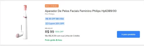 CORRREEE🔥 Aparador de Pelos Faciais Feminino Philips HP6389/00