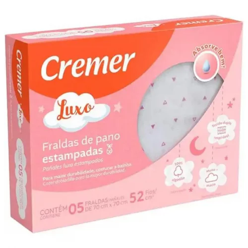 Cremer Fralda Luxo Estampa Feminina Pc Com 5 Unidades