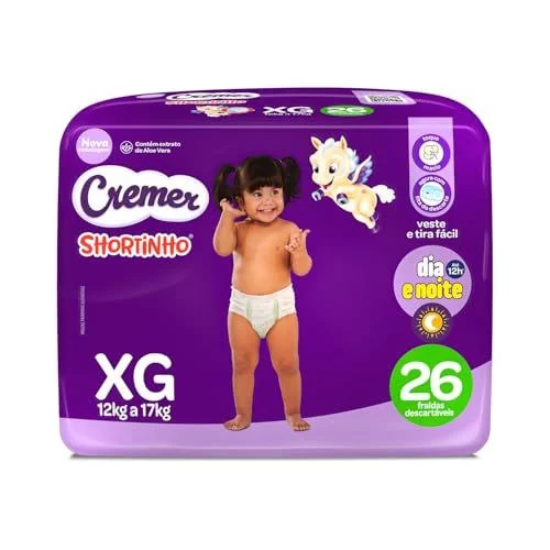🛍Cremer Fralda Shortinho Jumbo Xg 26 Unidades 🛍Cremer Fralda Shortinho Jumbo Xg 26 Unidades