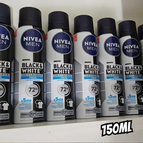 Desodorante NIVEA MEN Antitranspirante Aerossol Invisible Black & White 150ml