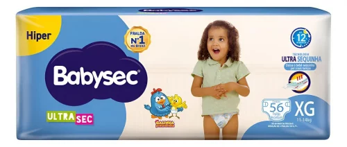 Fralda Babysec Galinha Pintadinha Ultrasec Hiper XG com 56un