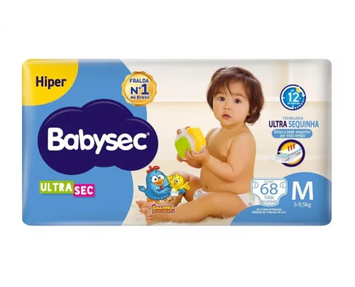 Fralda Babysec Ultrasec M 68 unidades Fralda Babysec Ultrasec M 68 unidades