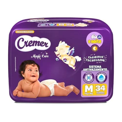 🛍️Fralda Cremer Econômica M 34 Unidades