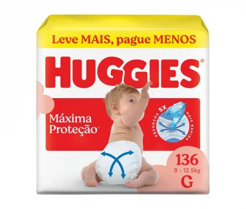Fralda Huggies Supreme Care G 136 unidades