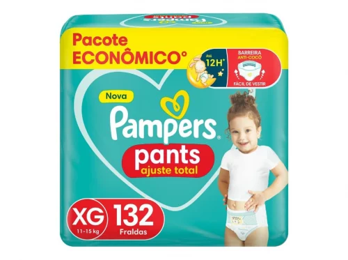 Fralda Pampers Ajuste Total Pants XG 132 unidades