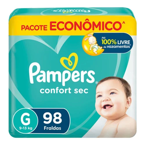 Fralda Pampers Confort Sec G 98 Unidades