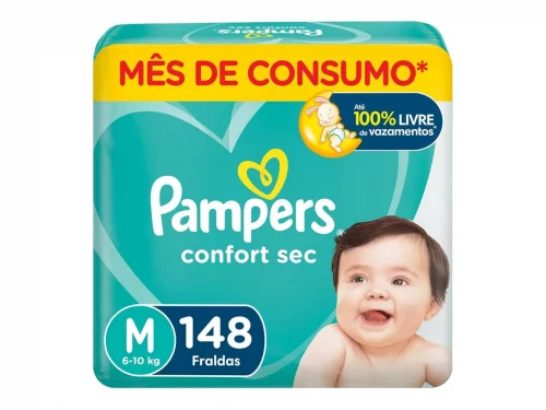 Fralda Pampers Confort Sec M - 148 Unid