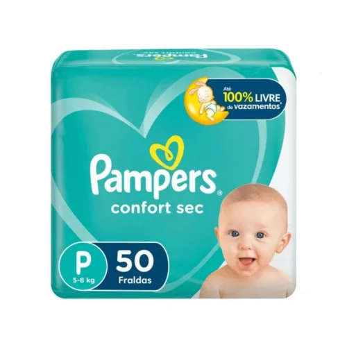 Fralda Pampers Confort Sec P 50 unidades