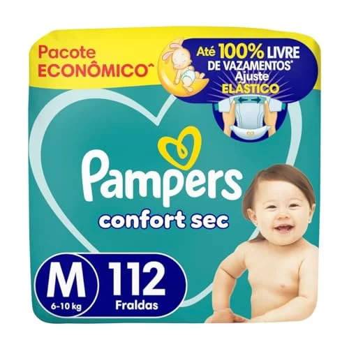 Fralda Pampers Confort Sec Tamanho M 112 Fraldas Descartáveis