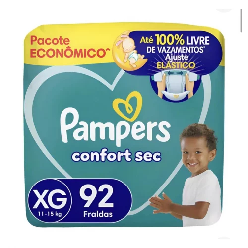 Fralda Pampers Confort Sec Tamanho Xg 92 Unidades
