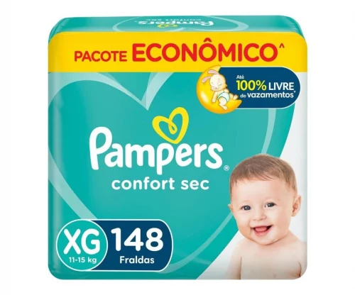 Fralda Pampers Confort Sec XG 148 Unidades