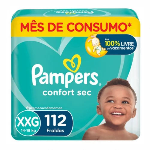 Fralda Pampers Confort Sec XXG 112 unidades