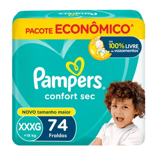 Fralda Pampers Confort Sec XXXG 74 Unidades