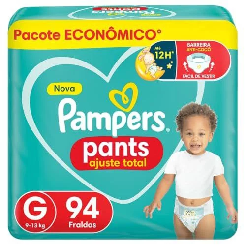 🛍Fralda Pampers Pants Ajuste Total Tamanho G 94 Unidades