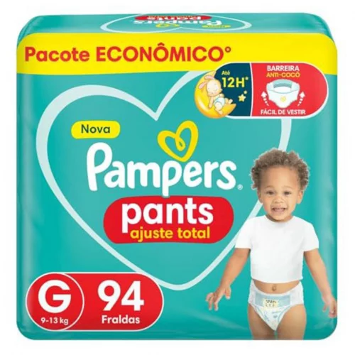 Fralda Pampers Pants Ajuste Total Tamanho G 94 Unidades Fralda Pampers Pants Ajuste Total Tamanho G 94 Unidades