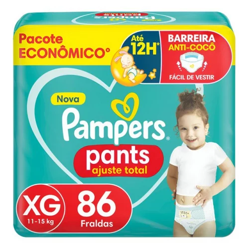 🛍️Fralda Pampers Pants Ajuste Total Xg, 86 Unidades