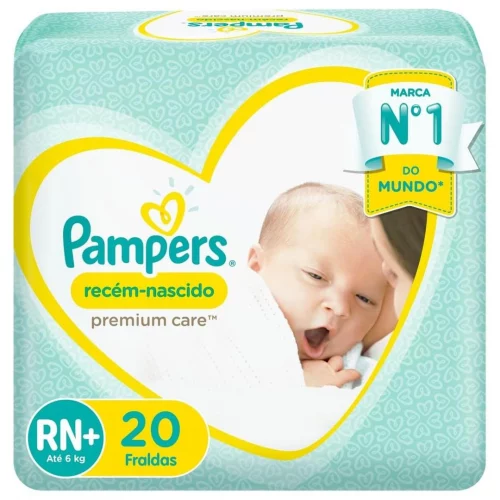Fralda Pampers Premium Care RN+ - 20 fraldas
