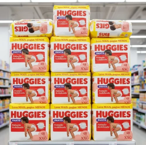 •⁠  Fralda Pants Huggies Proteção Acolchoada Tamanho XXG 48 unidades