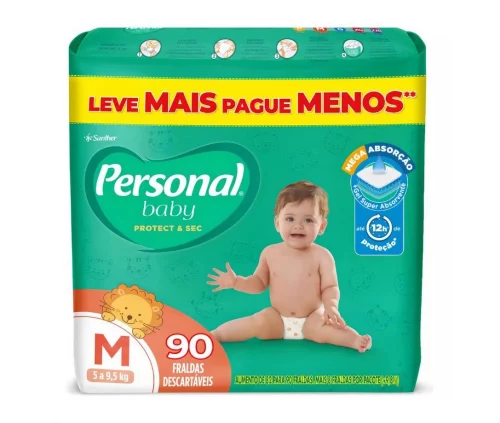 Fralda Personal Baby Protect & Sec M 90 Unidades