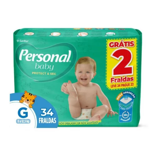 Fralda Personal Baby Protect&Sec G 34 unidades