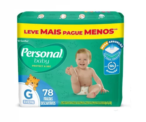 Fralda Personal Baby Protect&Sec G 78 unidades