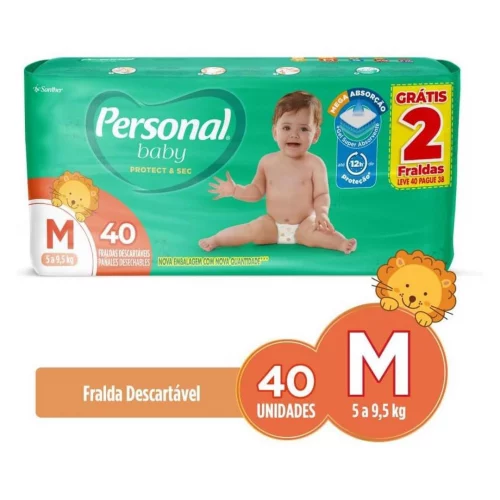 Fralda Personal Baby Protect&Sec M 40 unidades